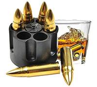 BUYGOO Stampo per Cubetti di Ghiaccio 6PZ Riutilizzabili in Acciaio Inox Con Base per Whisky e Congelatore