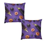 buyiikjd Eggplant Grape BlueberryCopricuscini Per Divano 22 "x22 Cm in Peluche Morbido Con Cerniera Invisibile, Anti-Piega , Grigio , Per Camera Da Letto E Soggiorno Plush Pillow Case
