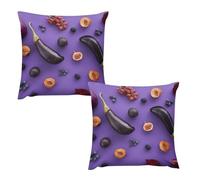 buyiikjd Eggplant Grape BlueberryCopricuscini Per Divano 22 "x22 Cm in Peluche Morbido Con Cerniera Invisibile, Anti-Piega , Grigio , Per Camera Da Letto E Soggiorno Plush Pillow Case
