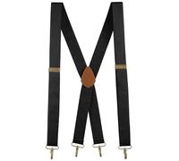 Buyless Fashion Bretelle Uomo 122 cm Cinghie Regolabili 3.17 cm a X -Ganci Metallici - 5119-Black