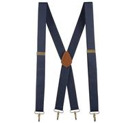 Buyless Fashion Bretelle Uomo 122 cm Cinghie Regolabili 3.17 cm a X -Ganci Metallici - 5119-Navy