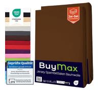 Buymax® Lenzuolo con Angoli Una Piazza e Mezza 140x200 cm in 100% Cotone Jersey - Colore Cioccolato, per Materassi fino a 25 cm di Altezza