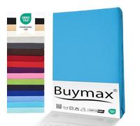 Buymax® Lenzuolo con Angoli Una Piazza e Mezza 140x200 cm in 100% Cotone Jersey - Colore Turchese, per Materassi fino a 25 cm di Altezza