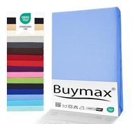 Buymax® Set 2 Pezzi Lenzuola con Angoli per Lettino Bambino 60x120 cm in 100% Cotone Jersey - Colore Azzurro, per Materassi fino a 15 cm di Altezza