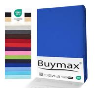Buymax® Set 2 Pezzi Lenzuolo con Angoli Matrimoniale King Size 200x200 cm in 100% Cotone Jersey - Colore Blu Scuro, per Materassi fino a 25 cm di Altezza