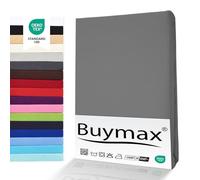 Buymax® Set 2 Pezzi Lenzuolo con Angoli Matrimoniale King Size 200x200 cm in 100% Cotone Jersey - Colore Grigio Antracite, per Materassi fino a 25 cm di Altezza