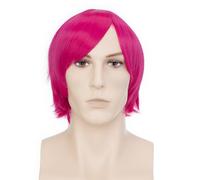 BUYOGET Parrucche per cosplay corte con rosa dritta, 20,3 cm, universali, per costume di Halloween, da