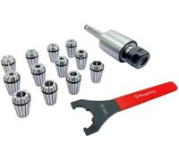 Buyohlic ER25-12 pezzi Set di pinze (gamma 1/8-5/8") Collet Live Revolving Center con chiave (cono Morse (MT3))