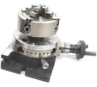 Buyohlic Piccola tavola rotante con mandrino indipendente a 4 ganasce da 70 mm e piastra posteriore (80 mm normale)