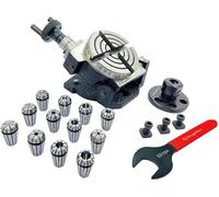 Buyohlic Tavola rotante inclinabile a 4 slot da 7,6 cm con adattatore ER e chiave (ER20-14 pezzi set di pinze (gamma 1/16-1/2")