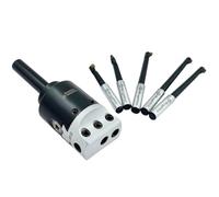Buyohlic Teste di alesatura con gambo e utensili da taglio (codolo dritto (10 mm), con 5 utensili in carburo da 3,8 cm