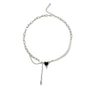 Buyongwant Collana Irregolare Cuore per le Donne Y2k Rosa Zircone Perla Diamante Ciondolo Moda Donna Hot Fashion Gioielli Rosa per le Donne, small-scale, Zinco, Nessuna pietra preziosa