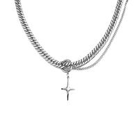 Buyongwant Y2k collana irregolare ciondolo stella pietra chiaro di luna moda collare catena design piccante gioielli d'argento per le donne, Acciaio al titanio