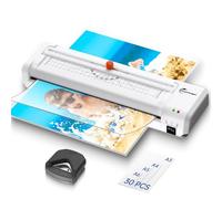 Buyounger Plastificatrice A3, Plastificatrice A3 A4 A5 A6 con Taglio Integrato, 8 in 1 Laminatrice a Freddo e Caldo, con 30 Buste, 1 Arrotondatore per Angoli per Scuola, Casa, Ufficio, Ristorante