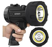 BUYSIGHT Torcia ricaricabile ad alto lumen, faretto portatile impermeabile, proiettore da caccia con filtro rosso (grafite nero-COB)