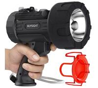 BUYSIGHT Torcia ricaricabile con faretto, 1000000 lm, impermeabile, con filtro rosso (nero grafite)