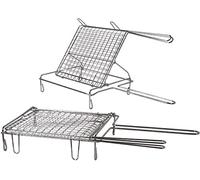 BuyStar GRATICOLA per Barbecue con Piano Ribaltabile in Acciaio Cromato (30x30 cm)