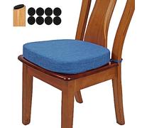 BUYUE Cuscino per sedia da pranzo in lino originale ispessito da 2,5" (6,3 cm), a forma di U, schiuma ad alta densità, comodo cuscino per sedia da cucina, cuscino per sedile interno