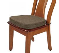 BUYUE Cuscino per sedia da pranzo originale in lino spesso da 6,3 cm, a forma di U, in schiuma ad alta densità, comodo per cucina, cuscino da seduta antiscivolo per interni (1 pezzo, marrone)