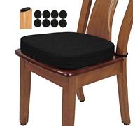 BUYUE Cuscino per sedia da pranzo originale in lino spesso da 6,3 cm, a forma di U, schiuma ad alta densità, confortevole antiscivolo per sedia da interni (1 pezzo, nero)
