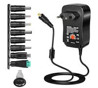 BuyWeek 30W Alimentatore Universale AC a DC 3V/4.5V/5V/6V/7.5V/9V/12V Alimentatore Regolabile Trasformatore con 8 Connettori DC e USB, per Elettronica Domestica