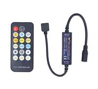 BuyWeek Controller LED Dimmer, Controller Mini CCT/RGB Controller LED RGB con Telecomando Wireless a 17 Tasti per Famiglia, KTV