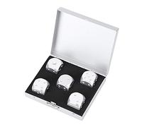 BuyWeek Dadi da Gioco, 5 Pezzi Alluminio Dadi Da Monopolio Set da Tavolo Giochi con Scatola di Immagazzinaggio (Square Box-D'argento)