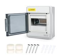 Buyweek Scatola di Protezione di Distribuzione Elettrica a 1 Fila 6 Moduli con Fusibili Impermeabile IP66, Finestra Trasparente, Custodia su Guida DIN for Giardini, Gar