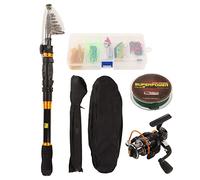 BuyWeek Set Combinato per Bobina Angelrute, Piccola Canna da Pesca 283 Cm Strumenti di Pesca Mini-mare Portatili per Acqua Dolce