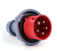 BuyWeek Spina CEE 16A/415V Spina industriale a 5 pin 3P+N+E IP67 Spina impermeabile Spina ad alta corrente Spina e presa da trascinamento resistenti alle intemperie, for uso esterno, Rosso