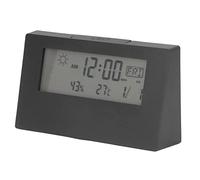 BuyWeek Sveglia Digitale, Comodino Orologio da Tavolo Orologio Elettronico con Luce LCD Ora Data Temperatura Umidità Display Funzione Snooze (Nero)