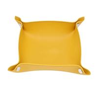 BuyWeek Vassoio Portaoggetti Vassoio per Gioielli, 20 x 20 cm in Pelle per Ufficio Chiavi Monetine (Giallo)