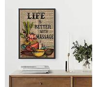 Buywell Poster per massaggiatori Life Is Better With Massage, Poster per sala massaggi, Therapist Spa Decor Poster da parete con cartello in metallo, 20 x 30 cm