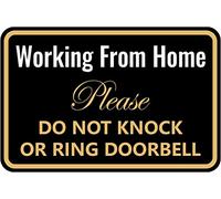 Buywell Targa in metallo con scritta in lingua inglese "Working from Home" - Do Not Knock or Ring Doorbell - Work from Home Must Have Office Door Sign Poster da parete per casa, cucina, bar