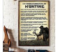 Buywell Targa in metallo vintage con scritta in lingua inglese "10 Commandments of Bowhunting Bow Don't Step On Anything", poster da parete per casa, cucina, bar, pub, club, caffetterie, 14 x 20 cm