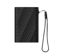 Buziba Custodia protettiva in silicone per Samsung T9 SSD esterno hard disk rigido morbido portatile custodia protettiva custodia da viaggio con cordino (nero)