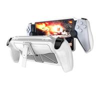 Buziba Custodia protettiva per Playstation Portal Remote Player Custodia morbida in TPU con cavalletto palmare console di gioco accessori (bianco)
