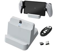 Buziba Dock di ricarica per controller PS5, supporto di ricarica rapida con porta di tipo C per console di gioco PlayStation Portal (bianco)