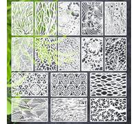 BUZIFU 16 Pezzi Stencil di Piante per Pittura Riutilizzabile Stencil Decorativi per Pareti in Plastica S tencil da Disegno Modelli di P ittura per Muro per Pittura su Legno Pareti Mobili e Fai da Te