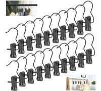 BUZIFU 20 Pezzi Ganci con Pinza da Appendere Grucce Metallo Gruccia Appendiabiti Metallo Salvaspazio Ganci per Bucato Grucce Ganci a Clip per Pantaloni Scarpe Calzini Asciugamano Cappelli Borse