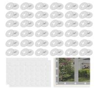 BUZIFU 40 Coppie Bottoni di Fissaggio per Zanzariera Bottoncini Antivento per Zanzariere Fibbie di Montaggio per Zanzariera Bottone Zanzariere per Bordo Laterale per Fissaggio della Zanzariera, Bianco