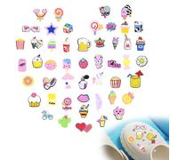 BUZIFU 50 Pezzi Ciondoli Decorativi per Scarpe Accessori per Scarpe Cartone Animato Ornamenti per Scarpe in PVC Ciondoli per Scarpe Forma Diversa Carino Charms per Scarpe per Bambini Ragazze Donna