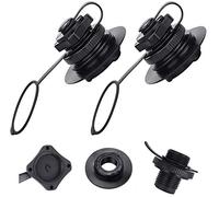 BUZUFU 2 Pezzi Valvola Gonfiabile a Spirale per Gommone, Materassino, Kayak, Canoe e Barca - Tappi Aria Nero