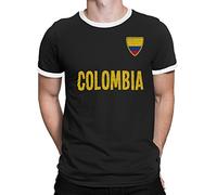 buzz shirts Colombia - Mens Country Name And Badge Football Fan Organic Cotton T-Shirt