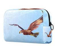 Buzzard Eagle Flying Over Mountains - Trousse da viaggio per cosmetici, grande, con cerniera, Multi, 18.5x7.5x13cm/7.3x3x5.1in, Beauty case
