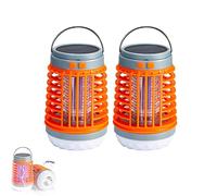 BuzzBug Zapper - Buzz Bug Mosquito Killer, ElectriZap elimina le zanzare Buzz Blast Pro per interni ed esterni, patio, campeggio, ricaricabile a energia solare, portatile, arancione, 2 pezzi