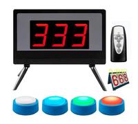 Buzzer di Risposta per Gioco Set di Buzzer Quiz Wireless con Telecomando E 4/6/8/10 Buzzer 4 modalità di Risposta E 4 Luci Indicatrici Colorate per Game Show Scuola Quiz Festa Competizione 4 Groups