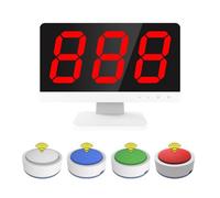 Buzzer per Quiz, Buzzer Wireless per risposte ai Giochi con Portata di 100 m, Giochi per Famiglie, Ideali per Feste e Gruppi di Studio (Buzzer x 12)