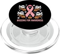 Buzzing for Awareness - Nastro rosa per il cancro al seno, per Halloween PopSockets PopGrip per MagSafe