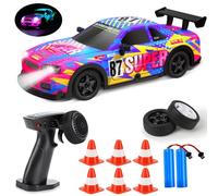 BuzzoXerex Auto Drift RC, 1:22 RC Drift Car, 4WD Macchina Telecomandata Professionale con Luce LED Colorati, 15km/h, Auto Giocattolo per Bambini di Età Superiore agli 8 Anni (Colorato)